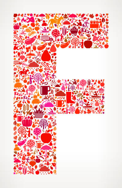 istock Letter F on Autumn Seasonal royalty free vector art Pattern 510198455
