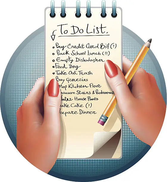 Vector illustration of Female Hands and To Do List