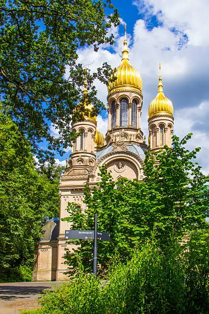 famous russian orthodox church at the Neroberg in Wiesbaden, Germany