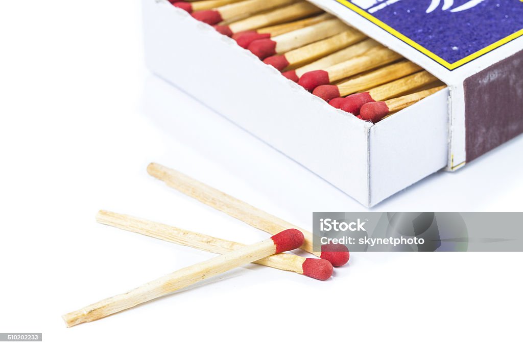 Matches isolated Matchbox with matches isolated on white background Box - Container Stock Photo