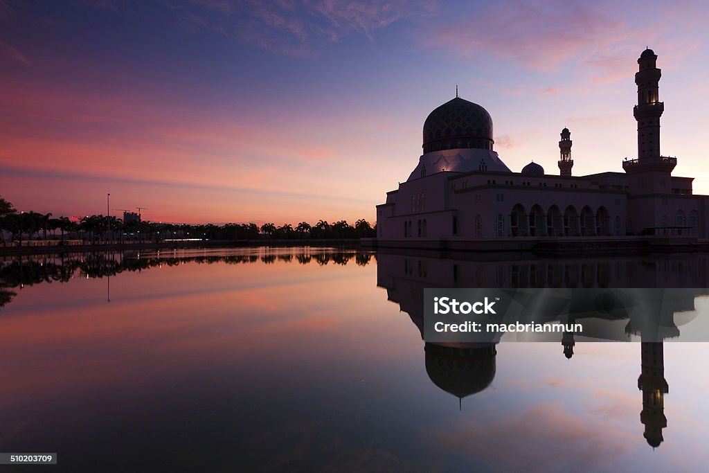 Kota Kinabalu mosque at sunrise in Sabah, East Malaysia, Borneo Arabic Style Stock Photo