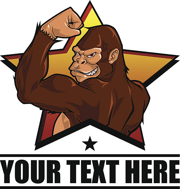 電力 gorilla - friendship cartoon monkey men点のイラスト素材／クリップアート素材��／マンガ素材／アイコン素材