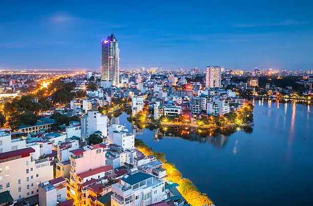 One corner of Hanoi when the city lights up