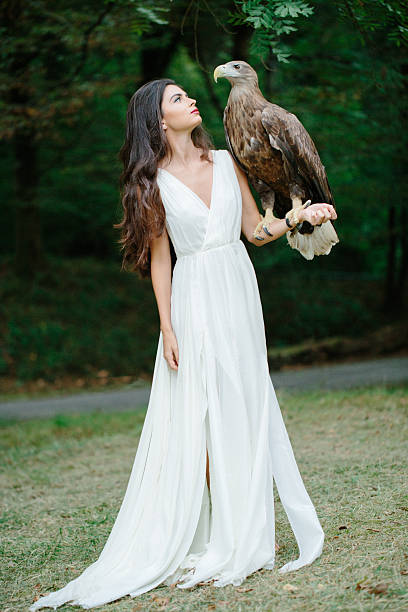 istock Beautiful girl and her eagle 510211148