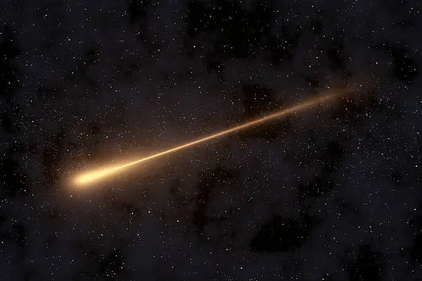 Abstract illustration of a shooting star, meteor.