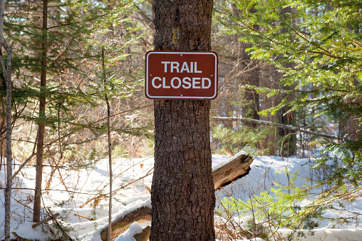 Trail Closed sign