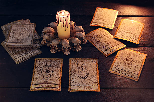 istock The tarot cards with evil candle 510220330