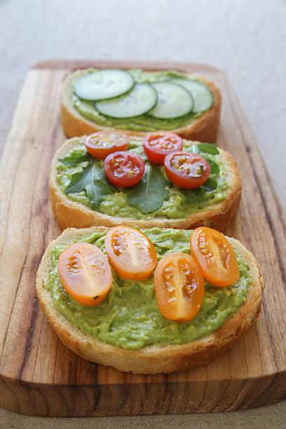 istock Green sourdough open face sandwiches toast 510220470