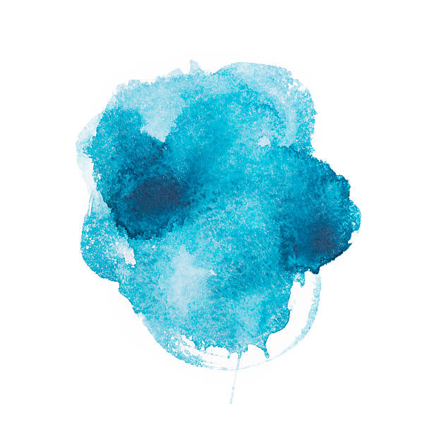 istock Abstract watercolor aquarelle hand drawn blue art paint on white 510221477