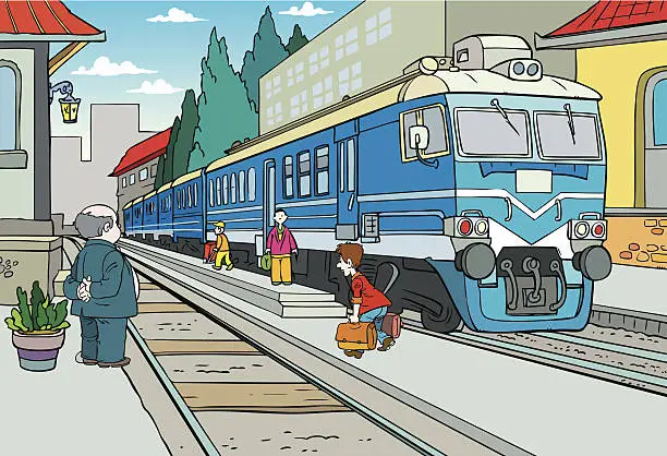 Vector illustration of train station