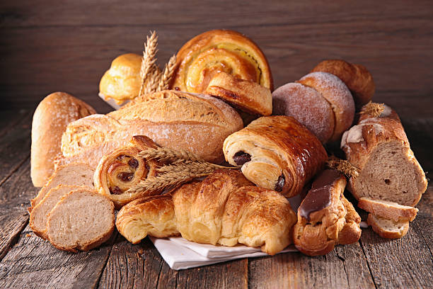 assorted pastry and bread assorted pastry and bread baked pastry item stock pictures, royalty-free photos & images