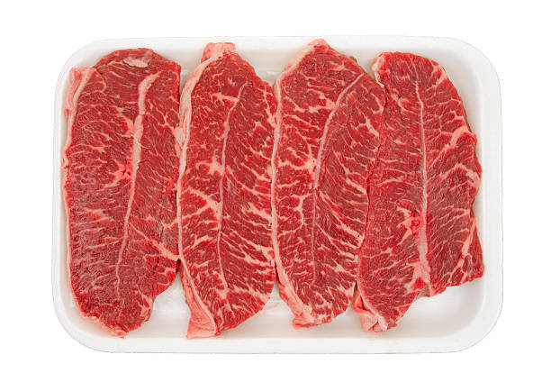 istock Boneless top blade steak on tray 510223479