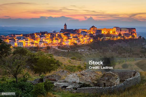 Minervino Murge Apulia Italy Stock Photo - Download Image Now - Agricultural Field, City, Dawn