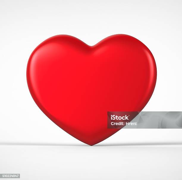 3d Red Heart Shape On A White Background Stock Photo - Download Image Now - Anniversary, Celebration, Concepts