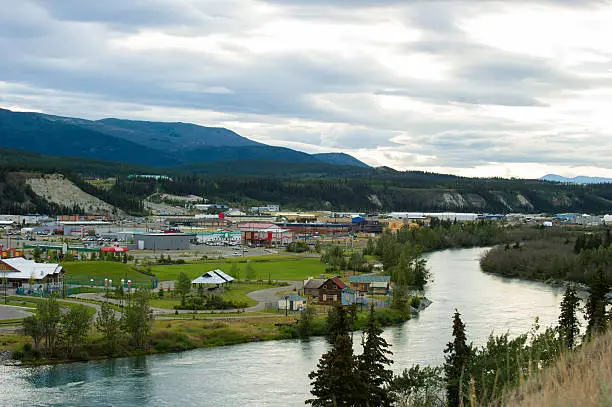 Frontier city of Whitehorse along the Yukon River