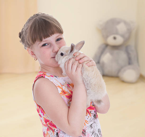 istock girl kissing a rabbit. 510225201