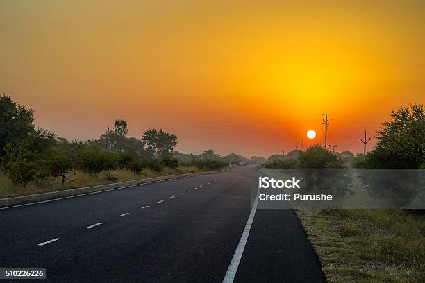 Summer Morning In Central India Stock Photo - Download Image Now - Indore, Road, Madhya Pradesh