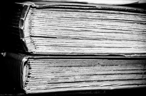 black and white  old book