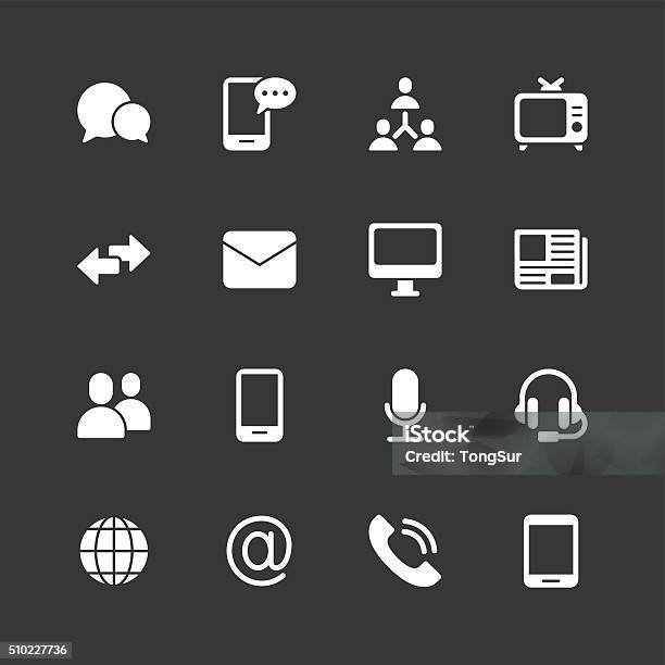 Communication Icons Regular White Series Stock Illustration - Download Image Now - Bluetooth, Book, Changing Form