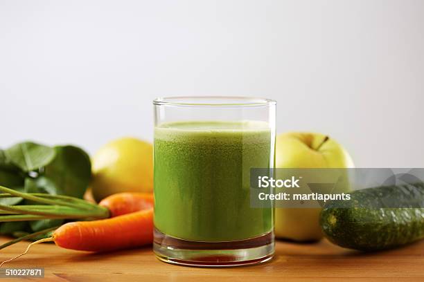 Homemade Vegan Green Juice Stock Photo - Download Image Now - Apple - Fruit, Cucumber, Ginger - Spice