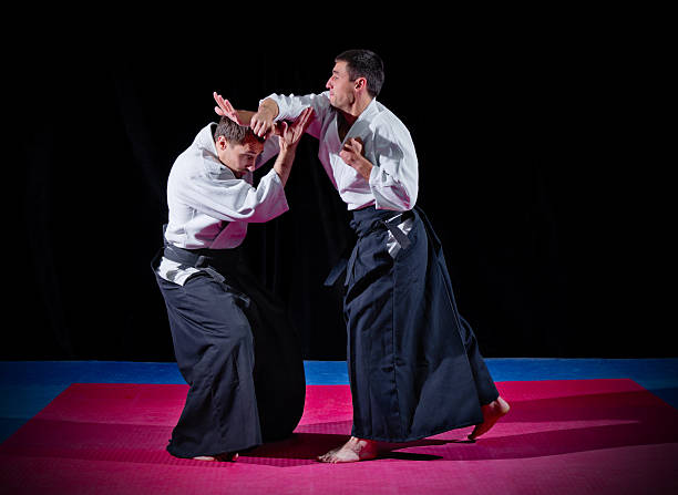 istock Fight between two aikido fighters 510228061
