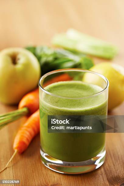 Homemade Vegan Green Juice Stock Photo - Download Image Now - Carrot, Apple - Fruit, Spinach
