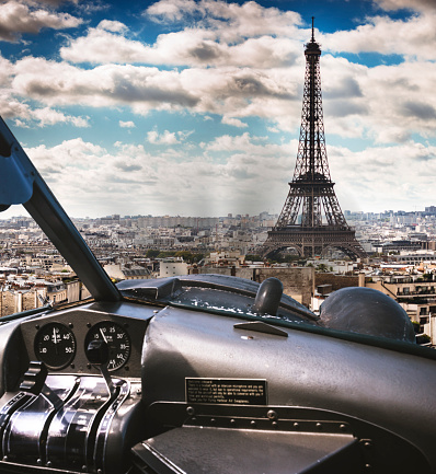 seaplane cockpit flying over paris