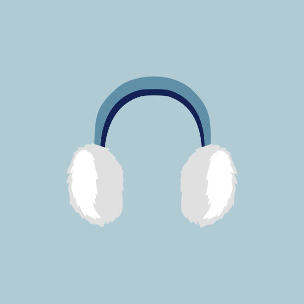 ilustraciones, imágenes clip art, dibujos animados e iconos de stock de orejeras icono plano - orejeras