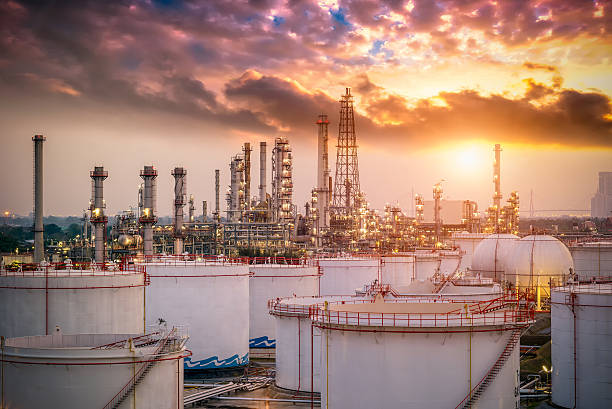 istock Oil and gas industry - refinery at sunset 510230214