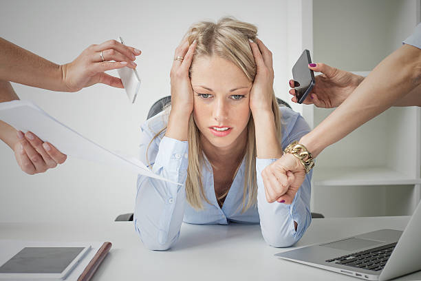 Depressed business woman Pressure at work: depressed business woman vascular bundle stock pictures, royalty-free photos & images