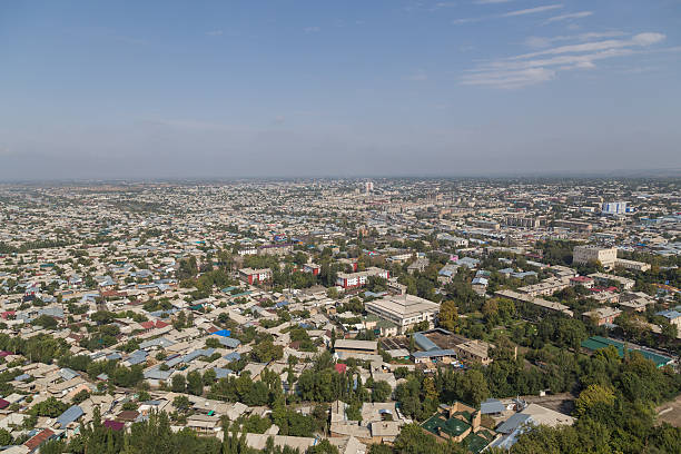 Osh skyline as seen from Sulaiman Mountain Skyline of the Kyrgyz city Osh as seen from the Sulaiman Mountain. bishkek photos stock pictures, royalty-free photos & images