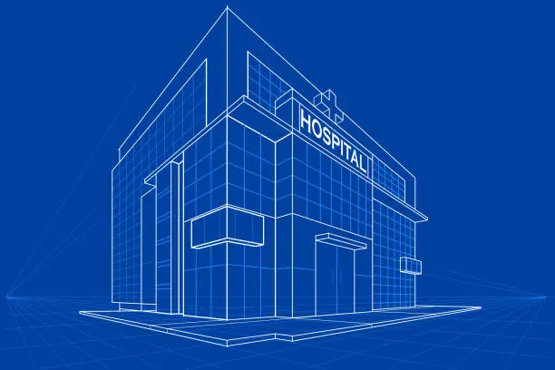 Vector illustration of Blueprint of Building