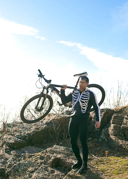 Cyclist riding mountain bike