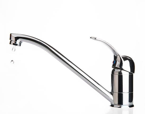 Faucet stainless steel mixer tap stock photo
