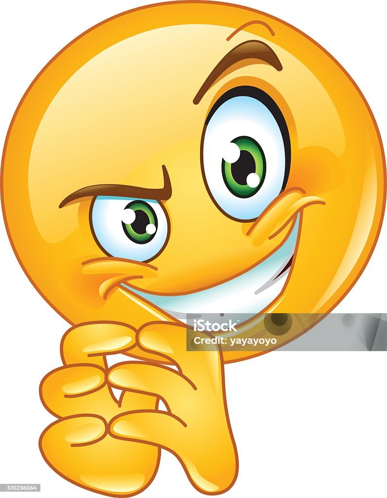 Sneaky emoticon Emoticon stock vector