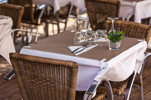 istock Cozy Restaurant tables ready for service 510239588