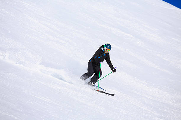 istock Men snow skier  skiing carving techniques at high speed 510241580