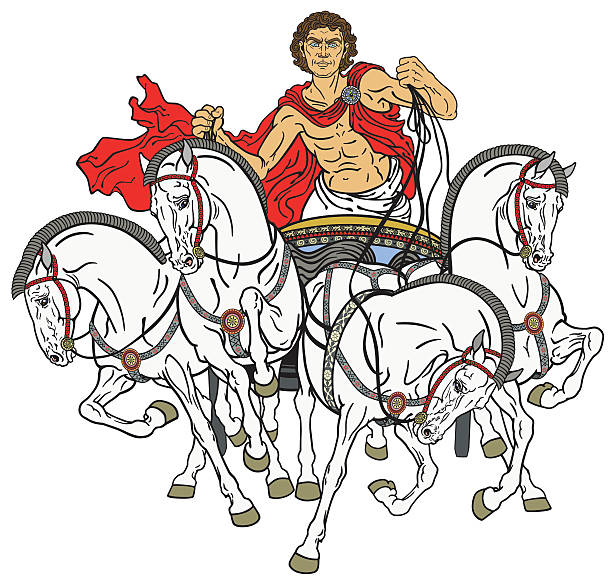 ilustrações, clipart, desenhos animados e ícones de quadriga - chariot