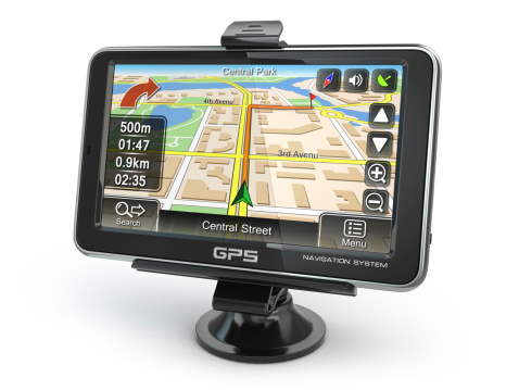 GPS navigation system on white isolated background. 3d