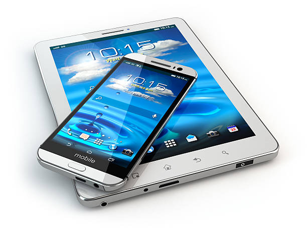 istock Mobile devices. Smartphone and tablet pc on white isolated backg 510242733