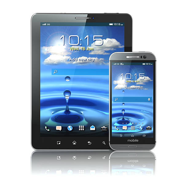 istock Mobile devices. Smartphone and tablet pc on white isolated backg 510242737