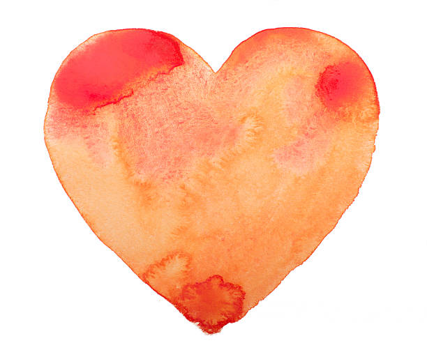 istock Hand draw watercolor aquarelle art paint love red heart 510244857