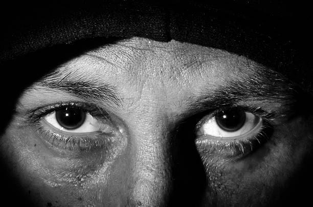 istock human eyes close up shot,black and white image 510268617