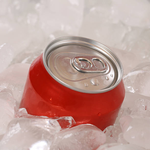 istock Cold cola drink in a can on ice cubes 510270047