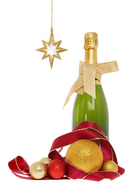 istock Champagne and Christmas decoration 510270431