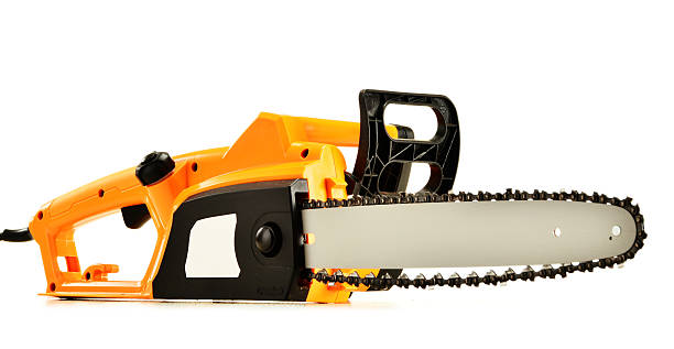 istock Electric chainsaw isolated on white 510284679