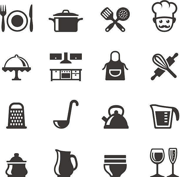 soulico 아이콘-요리요 - kitchen utensil commercial kitchen domestic kitchen symbol stock illustrations