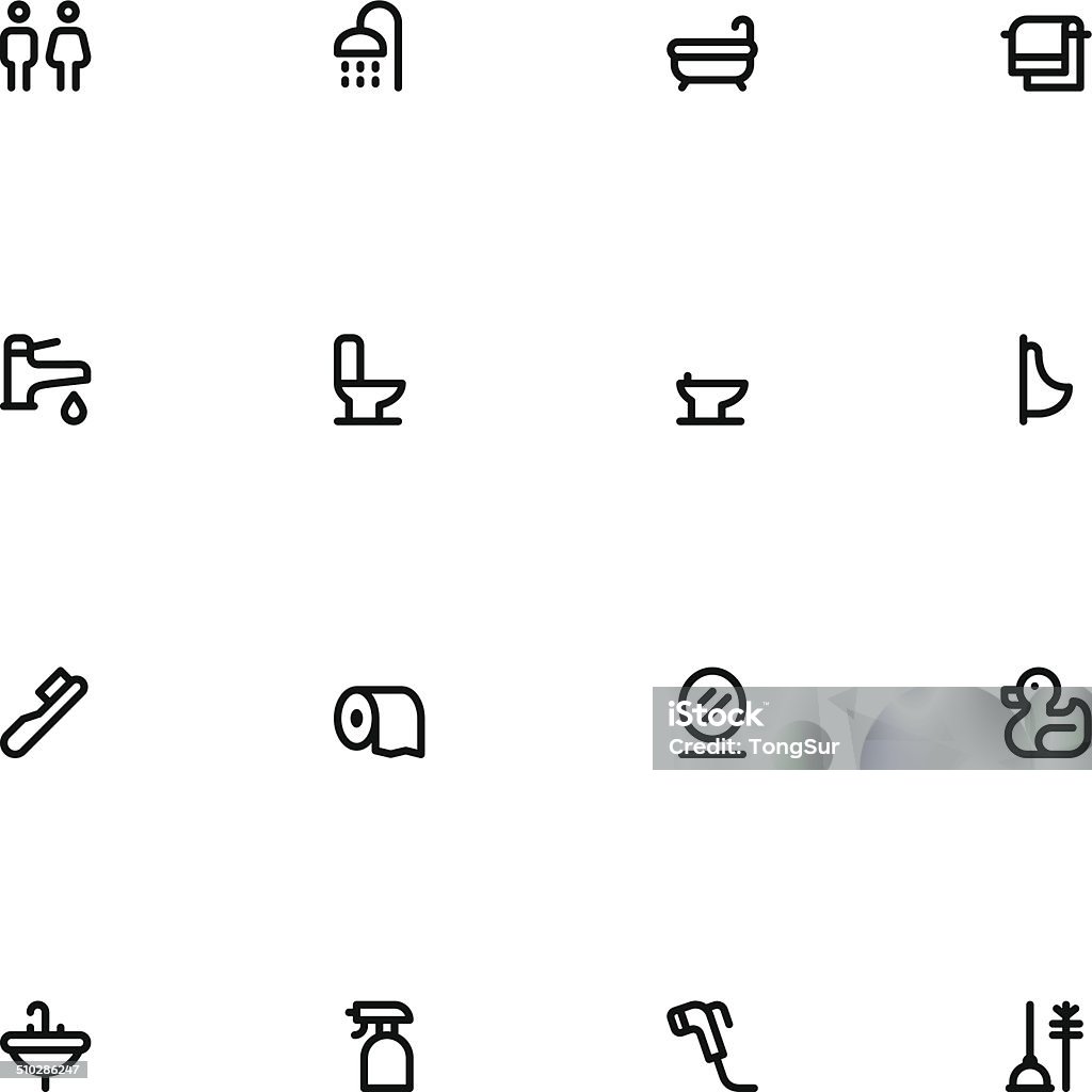 Bathroom icons - Line Vector file of Bathroom icons - Line Icon Symbol stock vector