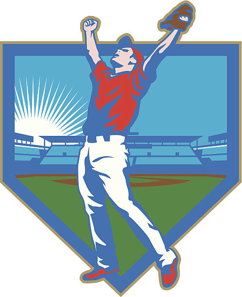 illustrazioni stock, clip art, cartoni animati e icone di tendenza di stadio di baseball victory - baseballs baseball stadium athlete