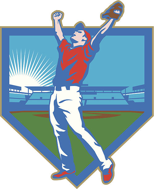 бейсбольный стадион victory - baseballs baseball stadium athlete stock illustrations